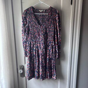 Boden Smocked Floral Mini Dress
